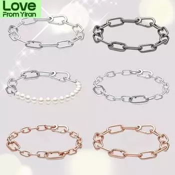 Новый браслет из серебра S925 пробы, браслет из цепочек, браслеты для женщин, модный подарок, ювелирные изделия из серебра S925 пробы, подходят для шармов, новые