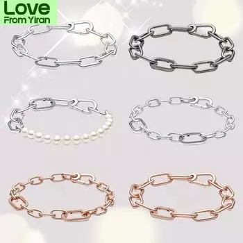 Новый браслет из серебра S925 пробы, браслет из цепочек, браслеты для женщин, модный подарок, ювелирные изделия из серебра S925 пробы, подходят для шармов, новые