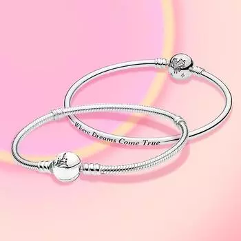 Новый браслет из стерлингового серебра 925 пробы Castle Shine Fit оригинальный браслет из серебра с подвесками для женщин ювелирные изделия браслет подарок 17CM