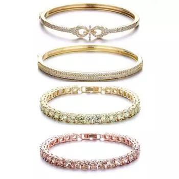 Новый браслет из стерлингового серебра 925 пробы с бриллиантами и позолотой, новый браслет с темпераментом