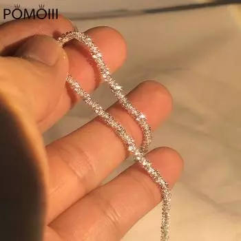 Новый браслет из стерлингового серебра 925 пробы, блестящий браслет 1,5 мм для вашей женщины, подарок для ювелирных изделий из воды