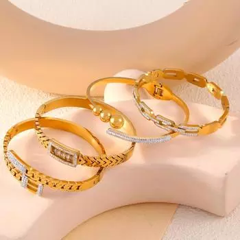 Новый браслет из титановой стали с бриллиантами, темпераментный, модный, универсальный, нишевый, с полой цепочкой, браслет