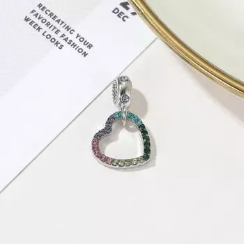 Новый браслет Love с радужным градиентом на День святого Валентина, кулон «сделай сам», женский браслет в форме сердца, ожерелье, подходящее