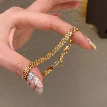 Новый браслет Простой стиль Очаровательный женский браслет Подарок на день рождения для друзей Модные изысканные ювелирные изделия золотой