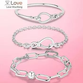 Новый браслет Pulseira из стерлингового серебра 925 пробы, оригинальный женский браслет Me, фирменные бусины с подвесками, модные украшения своими руками для женщин, подарок