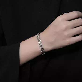 Новый браслет с цепочкой, женский простой мужской и женский двойной браслет Yl138 21