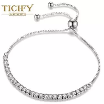 Новый браслет с кристаллами циркона белый