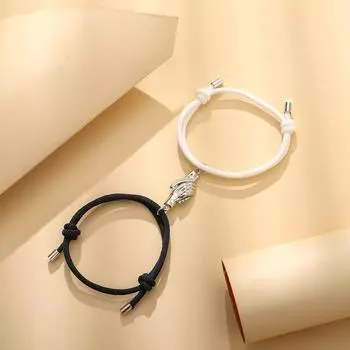 Новый браслет с магнитной пряжкой для рукопожатия пар, креативный плетеный браслет для дружбы, друзей, браслеты с подвесками на веревке, ювелирные изделия