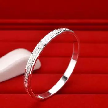 Новый браслет с песочной лапшой, автомобильным цветком, белый медный серебряный браслет для женщин, благоприятный браслет с открытым матовым браслетом Nafu Adjustable size