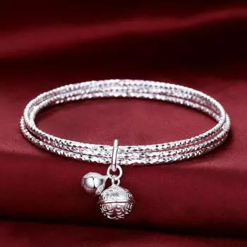 Новый браслет с тремя кольцами Palace Ling, три жизни, три поколения, белый медный серебряный браслет в качестве подарка на день рождения для друзей 18cm