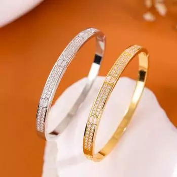 Новый браслет Starry Sky с двойным рядом бриллиантов, с легкой роскошью и высококачественным шармом 17CM