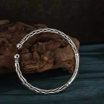 Новый браслет Sutra с открытым сердцем, классический серебряный браслет в стиле ретро с медным покрытием в качестве подарка на день рождения для друзей Adjustable size
