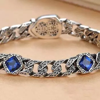 Новый браслет Tang Grass Pattern Lion King Cuban для мужчин, элитный, подарок паре для женщин 18CM