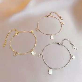 Новый браслет Titani Steel Простой и ветреный браслет из ракушек с геометрической инкрустацией золотистый