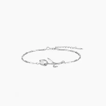 Новый браслет-тюльпан для женщин, ниша, свет, роскошь, мода и универсальность, кошачий глаз, камень, цветок, рука, платье