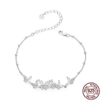 Новый браслет в лесном стиле с бабочкой, летящей на удачу, умный и элегантный браслет с вышивкой бабочки, браслет из стерлингового серебра S925 Adjustable size