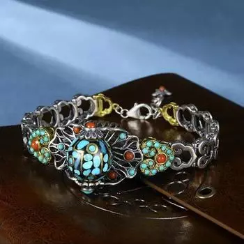 Новый браслет в стиле панк-скелет, модный браслет в стиле хип-хоп-граффити, мужские украшения 18CM