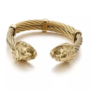 Новый браслет Wie Ya Line в стиле панк, европейская и американская личность, властная голова льва, голова волка, мужской браслет из титановой стали