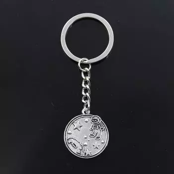 Новый брелок 38x35 мм, космонавт, космическая мечта, космонавт, подвески со звездами, сделай сам, мужской автомобильный брелок, кольцо-держатель, брелок, ювелирное изделие, подарок серебряный