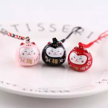 Новый брелок для ключей от машины, сумка для ключей, подвеска, брелки для ключей с изображением счастливого кота, брелки Maneki Neko синий