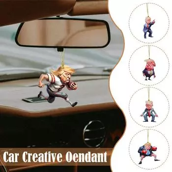 Новый брелок Дональд 2024 Флаг Брелок Америка Великие выборы Акрил Дональд США Украшение Ключ B8S8 D-One size