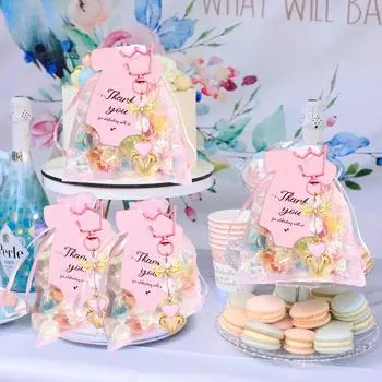 Новый брелок с кристаллами в форме короны для новорожденного в честь полнолуния, подарочный подарок на крещение, праздничный наряд, подарочный пакет, 1 комплект из 20 шт. One Size синий