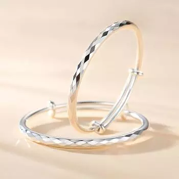 Новый бриллиантовый браслет женский S999 стерлингового серебра корейская версия простой модный глянцевый браслет женские украшения 24.7g