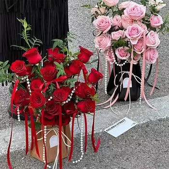 Новый букет роз, цветочная композиция, сумка, водонепроницаемая сумка-тоут с цветами