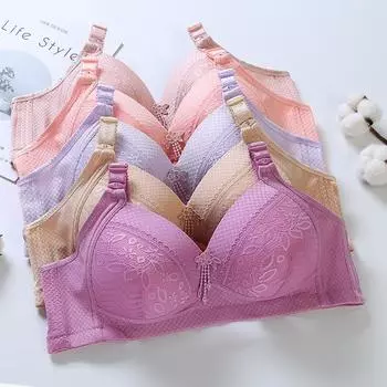 Новый бюстгальтер для людей среднего и пожилого возраста, немагнитный бюстгальтер большого размера без стального кольца, тонкий хлопок, собирающий нижнее белье, бюстгальтер, нижнее белье 36 yards/80C красный