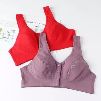 Новый бюстгальтер на пуговицах спереди без стального кольца и кружева, нижнее белье большого размера из чистого хлопка, бюстгальтер в стиле жилета, нижнее белье для мам, женское нижнее белье. 80C серый