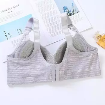 Новый бюстгальтер, регулируемый жилет, бретелька через плечо, большой размер, большая чашка, полная чашка, бюстгальтер, хлопок, нижнее белье, большая грудь. 36 yards/80C серый