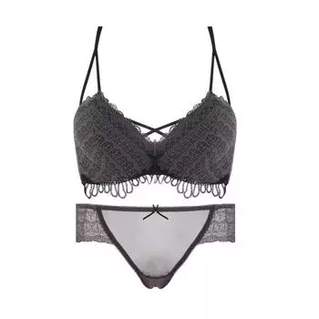 Новый бюстгальтер с кружевом и треугольной чашкой, удобный комплект нижнего белья без следов, модный комплект нижнего белья 38B зелёный