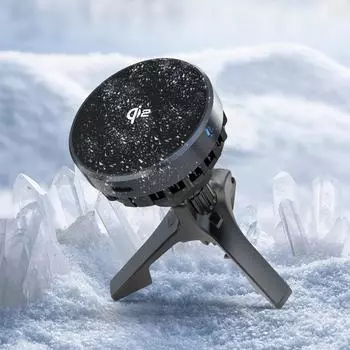 Новый C2 магнитопоглощающий полупроводниковый охладитель 15 Вт быстрая зарядка беспроводное зарядное устройство подставка для мобильного телефона воздуховыпускное отверстие Qi2 Bare Metal Qi2 Version чёрный