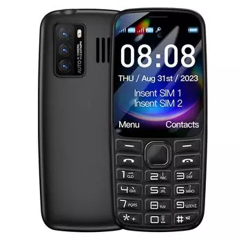 Новый C99 2G мини-телефон с экраном 2,4 дюйма, разрешением 240x320, двумя SIM-картами, двумя режимами ожидания, фонариком, мультимедиа, небольшим сотовым телефоном Type-C для пожилых людей или студентов чёрный