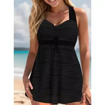 Новый цельный купальник с высокой талией, сексуальный, женский, тонкий и консервативный, большого размера, пляжный купальник, бикини S чёрный