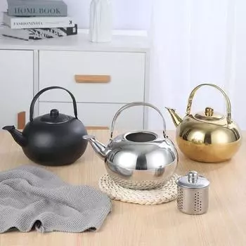 Новый чайник из нержавеющей стали, подъемный чайник с ситечком для ресторана, отеля, бытовой чайник пищевого класса