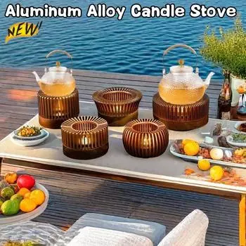 Новый чайник, подогреватель для кемпинга, алюминиевый сплав, грелка для свечей, грелка, теплая плита для чая, пикник, уличная печь, теплая плита