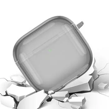 Новый чехол для Apple AirPods 4 2024 Чехол для наушников с карабином TPU Защитный чехол для Airpods 4 Аксессуары для беспроводных наушников Transparent Purple