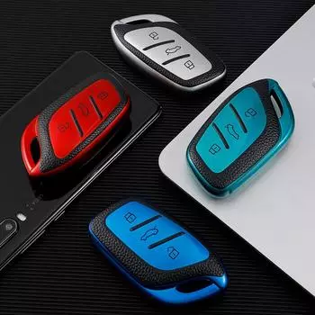 Новый чехол для автомобильного ключа из ТПУ кожи для Roewe RX5 I5 I6 RX3 RX8 ERX5, чехол для ключа, защитный чехол для брелока MG ZS EV MG6 EZS красный