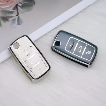 Новый чехол для автомобильного ключа TPU Flip для VW Volkswagen Polo Tiguan Passat Golf Jetta Lavida Skoda Octavia с полным покрытием Keycahin Shell Bag
