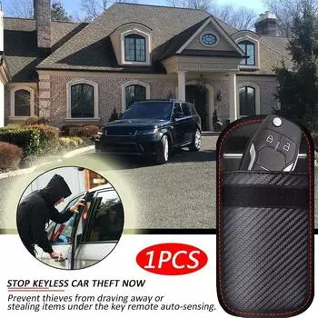 Новый чехол для блокировки сигнала ключа, защитный чехол, сумка для защиты конфиденциальности, блокировщик сигнала, безопасная сумка для ключей от машины, противоугонные сумки для автомобиля чёрный