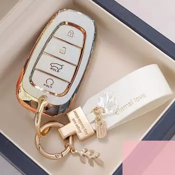 Новый чехол для дистанционного ключа автомобиля из ТПУ для Hyundai Sonata Nexo Santa Fe Tucson 2022 2021 2020 4 кнопки Keyless Shell Fob Accessories серый