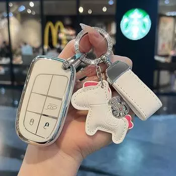 Новый чехол для дистанционного ключа автомобиля TPU для Jeep Compass Grand Renegade Cherokee для Chrysler 300C Wrangler Dodge Ram 1500 Journey