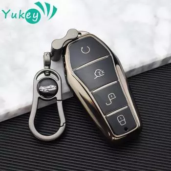 Новый чехол для дистанционного ключа автомобиля TPU Fob для BYD Qin Plusdmi Atto 3 Han EV Dolphin Защитный чехол Shell Автомобильные аксессуары для интерьера Set 1