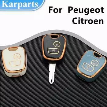 Новый чехол для дистанционного ключа из ТПУ для Peugeot 106 107 206 207 306 307 406 407 для Citroen C1 C4, защитный брелок, аксессуары чёрный