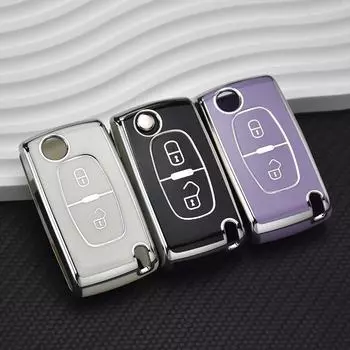 Новый чехол для дистанционного ключа из ТПУ для Peugeot 107 207 307 308 407 607 3008 5008 для Citroen Xsara Picasso C5 C6 C8 без ключа 2 Button Black Case белый