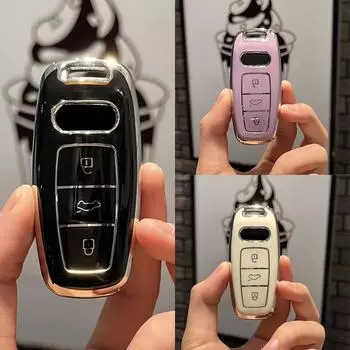 Новый чехол для дистанционного ключа из ТПУ для автомобиля, брелок для A6 A7 A8 E-tron Q5 Q7 Q8 C8 D5, защитный держатель, аксессуары Key Case белый