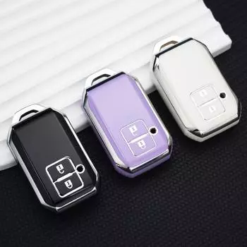 Новый чехол для дистанционного ключа из ТПУ с 2 кнопками, чехол для автомобильного ключа для Suzuki Ertiga Swift 2017 Wagon R, японский монопольный тип 3C, защита Key Case белый