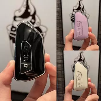 Новый чехол для дистанционного ключа из ТПУ для VW Volkswagen Golf 8 2020 Skoda Octavia A8 2021 SEAT Leon MK4, аксессуары Key case белый