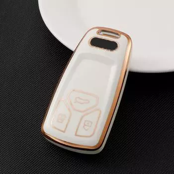 Новый чехол для дистанционного ключа из ТПУ для автомобиля A1 A3 A4 B9 A5 A6 Q3 Q5 4M Q7 TT TTS RS Coupe, защитный держатель, аксессуары для брелоков Key Case белый